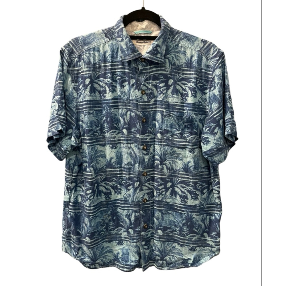 Tommy Bahama Primo Palms Button Down Short Sleeve Shirt Size Medium Tropical